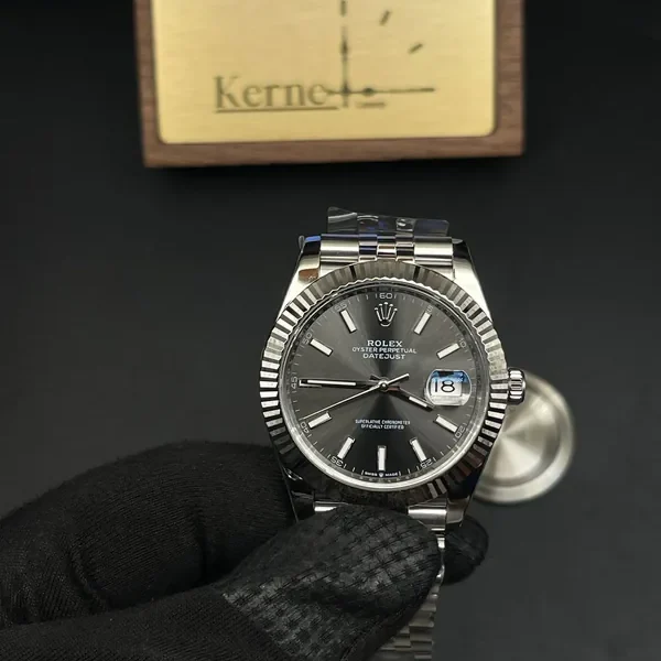 1:1 swiss super clone grade Rolex datejust grey dial 41mm