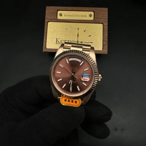 1:1 swiss super clone grade Rolex daydate Chocolate dial