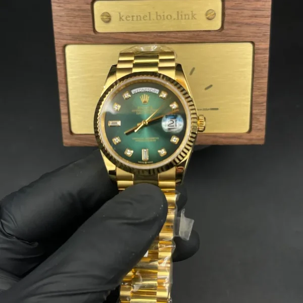 1:1 swiss super clone grade Rolex 36mm daydate green dial