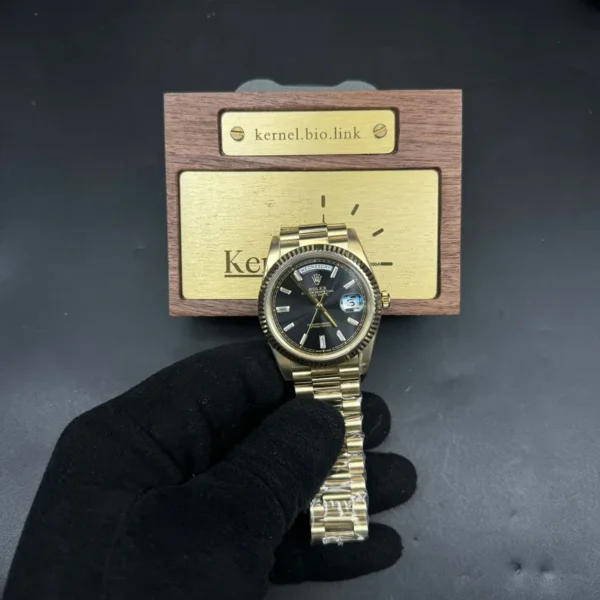 Day Date Rolex Weekly Journal 18K Yellow Gold Plated counter weight