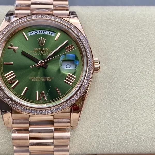Day Date Rolex Weekly Journal Champaign 18K Gold Plated counter weight